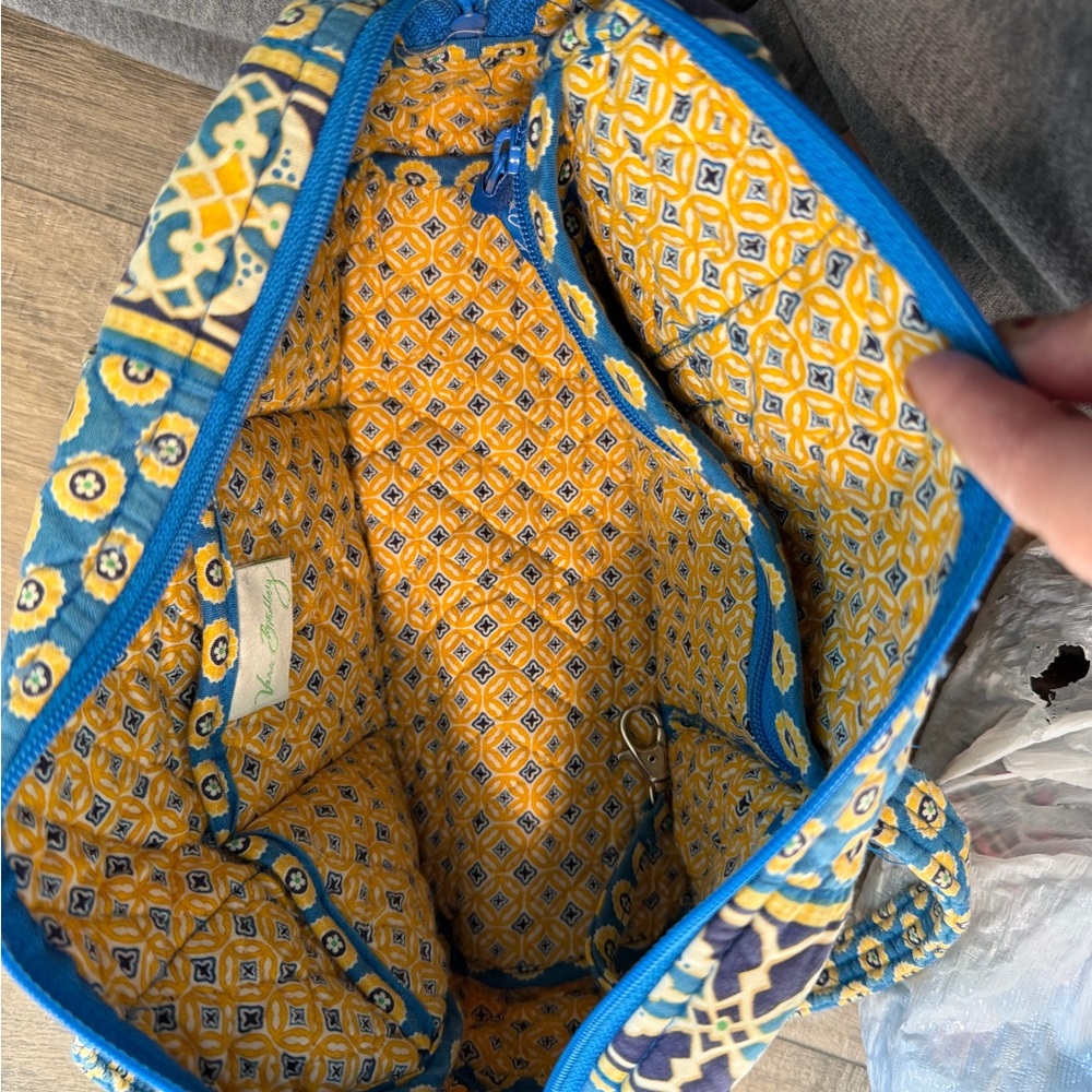 Vera Bradley Blue and Yellow Quilted Shoulder Bag - Picture 3 of 6